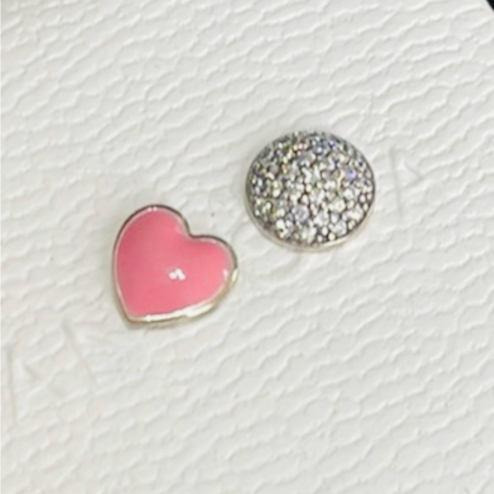 Pandora Pink Heart and Silver Sparkle Locket Charms